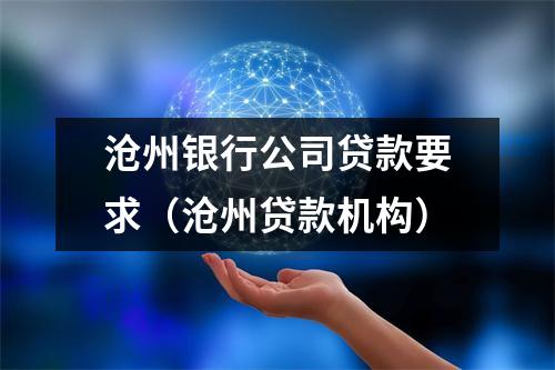 沧州银行公司贷款要求（沧州贷款机构）