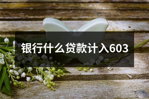 银行什么贷款计入603
