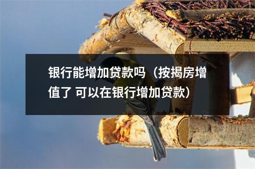 银行能增加贷款吗（按揭房增值了 可以在银行增加贷款）