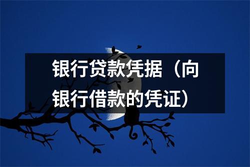 银行贷款凭据（向银行借款的凭证）