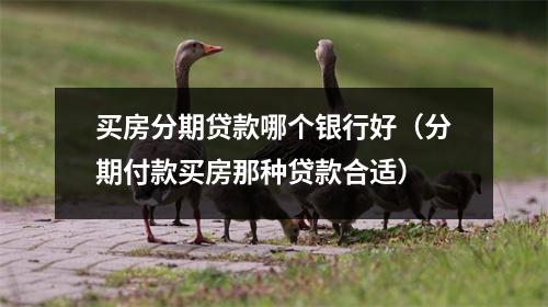 买房分期贷款哪个银行好（分期付款买房那种贷款合适）