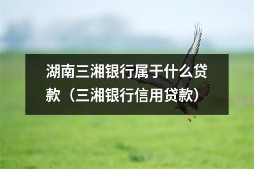 湖南三湘银行属于什么贷款(三湘银行信用贷款)