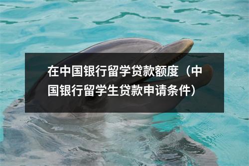在中国银行留学贷款额度（中国银行留学生贷款申请条件）