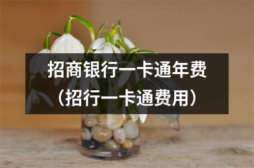 招商银行一卡通年费（招行一卡通费用）