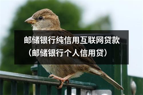 邮储银行纯信用互联网贷款（邮储银行个人信用贷）