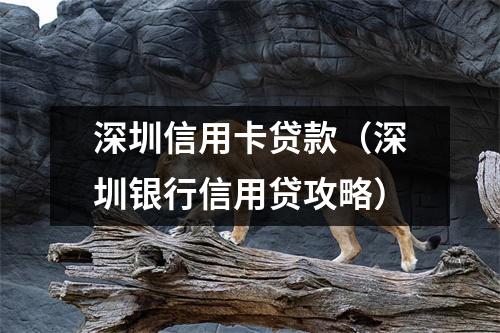 深圳信用卡贷款（深圳银行信用贷攻略）