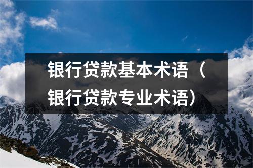 银行贷款基本术语（银行贷款专业术语）
