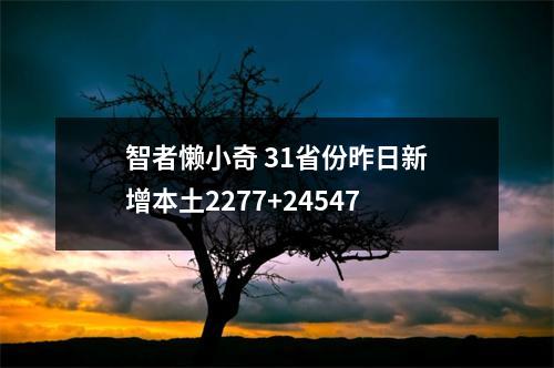 智者懒小奇 31省份昨日新增本土2277+24547