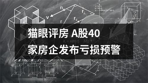 猫眼评房 A股40家房企发布亏损预警
