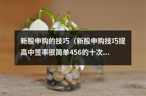 新股申购的技巧（新股申购技巧提高中签率很简单456的十次方）