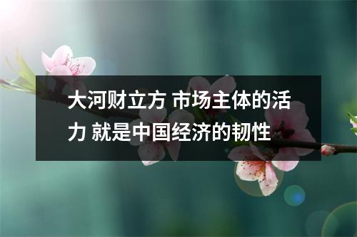 大河财立方 市场主体的活力 就是中国经济的韧性