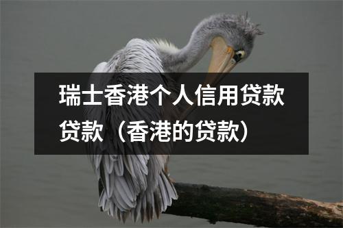 瑞士香港个人信用贷款贷款（香港的贷款）