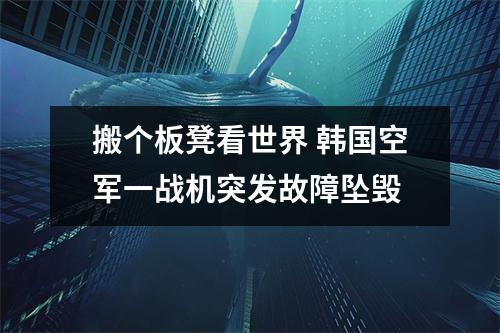 搬个板凳看世界 韩国空军一战机突发故障坠毁