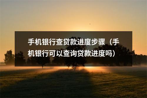 手机银行查贷款进度步骤(手机银行可以查询贷款进度吗)