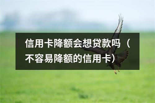 信用卡降额会想贷款吗（不容易降额的信用卡）