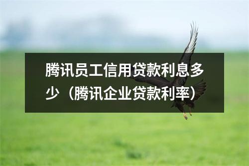 腾讯员工信用贷款利息多少（腾讯企业贷款利率）