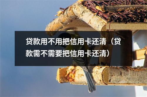 贷款用不用把信用卡还清（贷款需不需要把信用卡还清）