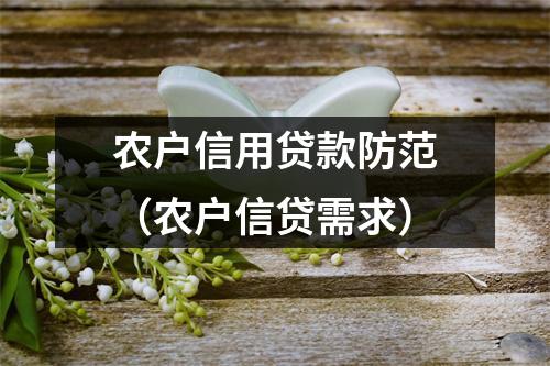 农户信用贷款防范（农户信贷需求）