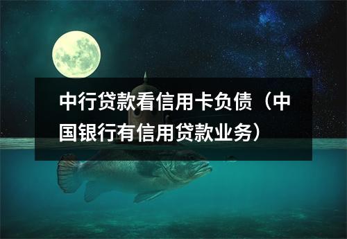 中行贷款看信用卡负债（中国银行有信用贷款业务）