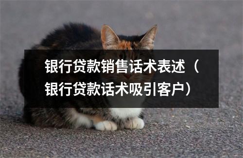 银行贷款销售话术表述(银行贷款话术吸引客户)
