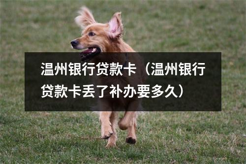 温州银行贷款卡（温州银行贷款卡丢了补办要多久）