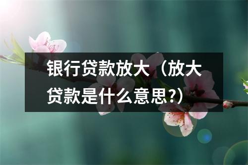 银行贷款放大(放大贷款是什么意思?)