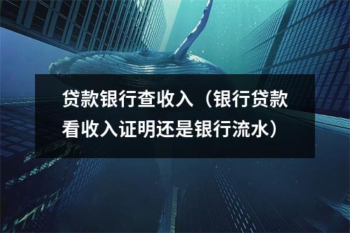 贷款银行查收入（银行贷款看收入证明还是银行流水）