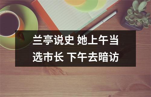 兰亭说史 她上午当选市长 下午去暗访
