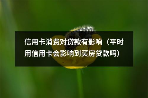 信用卡消费对贷款有影响（平时用信用卡会影响到买房贷款吗）