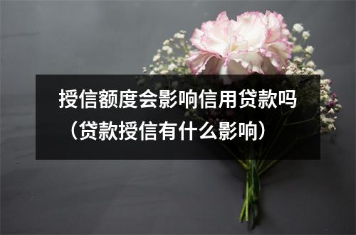 授信额度会影响信用贷款吗(贷款授信有什么影响)