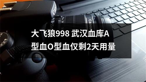 大飞狼998 武汉血库A型血O型血仅剩2天用量