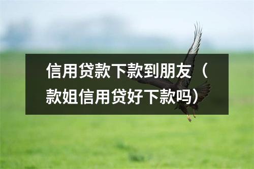 信用贷款下款到朋友（款姐信用贷好下款吗）