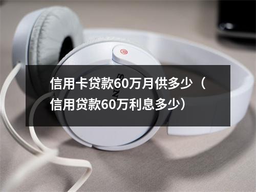 信用卡贷款60万月供多少（信用贷款60万利息多少）