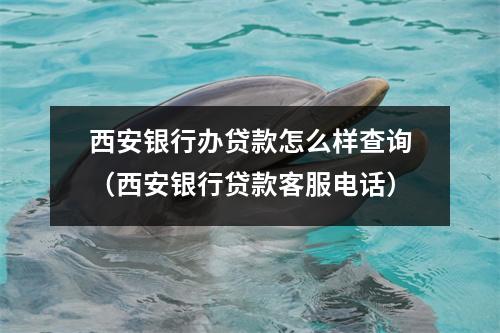 西安银行办贷款怎么样查询（西安银行贷款客服电话）