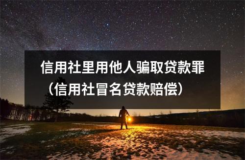 信用社里用他人骗取贷款罪（信用社冒名贷款赔偿）