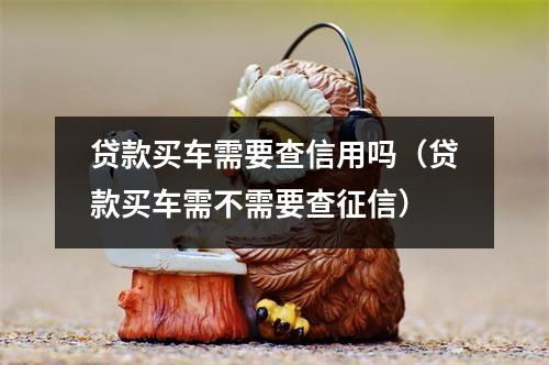 贷款买车需要查信用吗（贷款买车需不需要查征信）