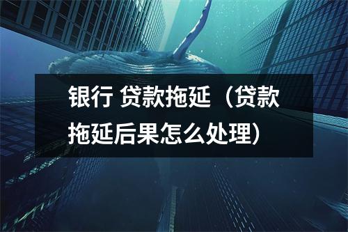 银行 贷款拖延（贷款拖延后果怎么处理）