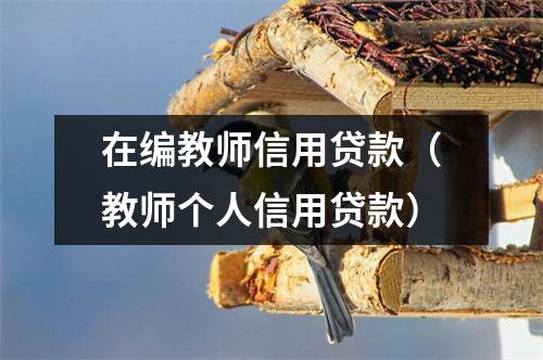 在编教师信用贷款（教师个人信用贷款）