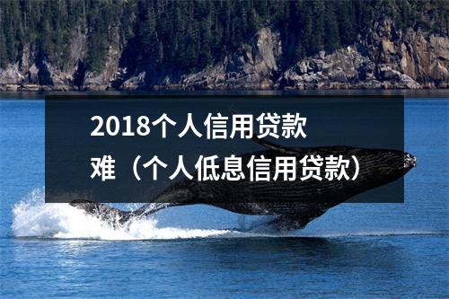 2018个人信用贷款 难（个人低息信用贷款）