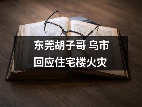 东莞胡子哥 乌市回应住宅楼火灾