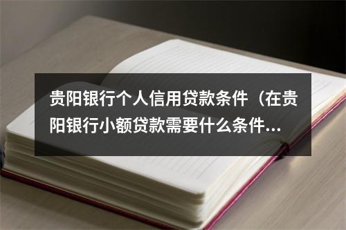 贵阳银行个人信用贷款条件(在贵阳银行小额贷款需要什么条件)
