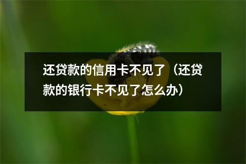 还贷款的信用卡不见了（还贷款的银行卡不见了怎么办）