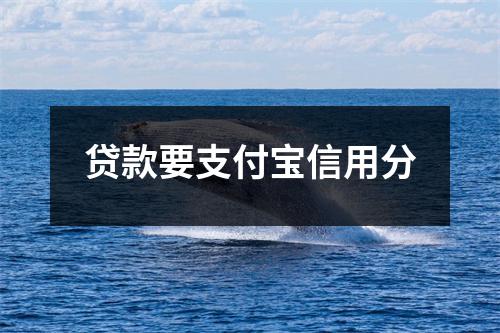 贷款要支付宝信用分