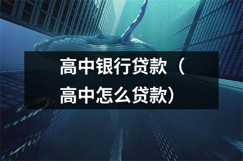 高中银行贷款（高中怎么贷款）