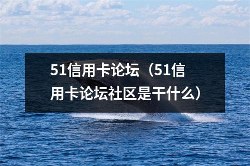 51信用卡论坛（51信用卡论坛社区是干什么）