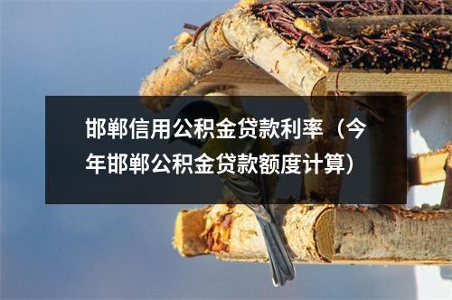 邯郸信用公积金贷款利率(今年邯郸公积金贷款额度计算)