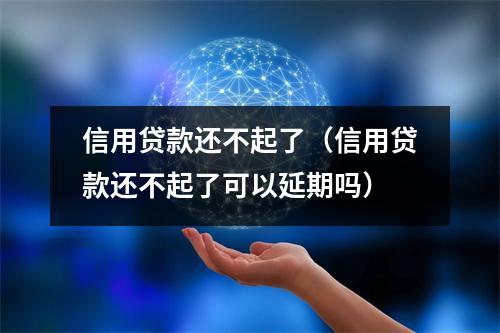 信用贷款还不起了（信用贷款还不起了可以延期吗）