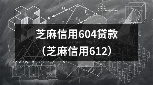 芝麻信用604贷款（芝麻信用612）