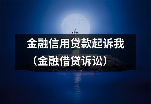 金融信用贷款起诉我（金融借贷诉讼）