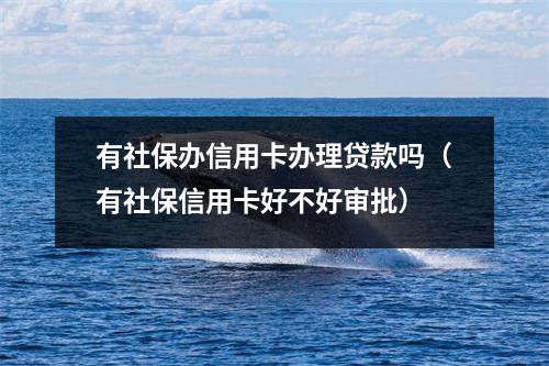有社保办信用卡办理贷款吗（有社保信用卡好不好审批）